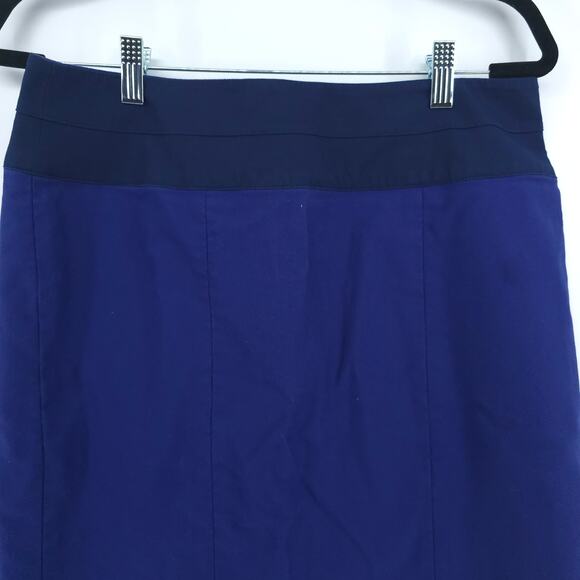 Cabi Career Boss Babe Blue Color Block Cotton Stretch Pencil Bodycon Skirt 10 - Picture 2 of 8